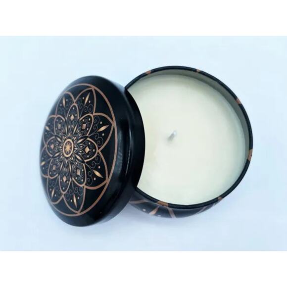 Bergamot White Tea Soy Wax Candle in Tin Jar (6 oz) - Picture 3 of 11